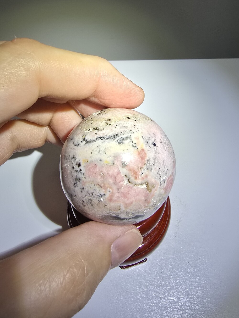 0.3 lbs Rhodochrosite Crystal Sphere #P 47 mm